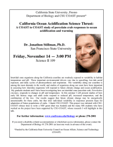 Friday, November 14 — 3:00 PM  California Ocean Acidification Science Thrust: