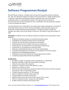 Software Programmer/Analyst