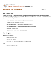 Application Help &amp; Information  Site Evaluator Help 1