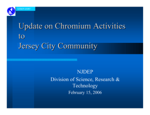Update on Chromium Activities to Jersey City Community NJDEP