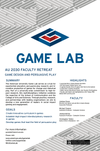 AU 2030 FACULTY RETREAT  GAME DESIGN AND PERSUASIVE PLAY SUMMARY