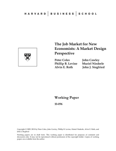 The Job Market for New Economists: A Market Design Perspective