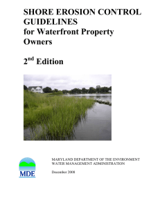 SHORE EROSION CONTROL GUIDELINES for Waterfront Property Owners