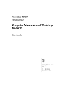 Computer Science Annual Workshop CSAW’14 T R