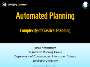 Automated Planning Complexity of Classical Planning