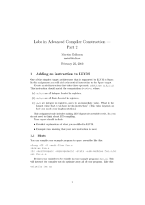 Labs in Advanced Compiler Construction Part 2 Mattias Eriksson