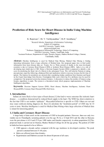 Prediction of Risk Score for Heart Disease in India Using... Intelligence K. Rajeswari , Dr. V. Vaithiyanathan