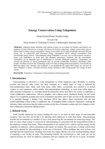 Energy Conservation Using Telepointer Deepa Kumari,Raina, Deepika Gupta  Abstract.
