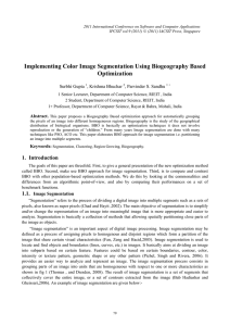 Implementing Color Image Segmentation Using Biogeography Based Optimization Surbhi Gupta , Krishma Bhuchar