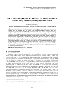 THE FUTURE OF COPYRIGHT IN INDIA – A Special reference... software piracy, its challenges and proposal for reform
