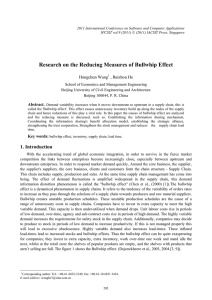 Research on the Reducing Measures of Bullwhip Effect , Baizhou He