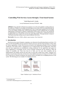 Controlling Web Services Access through a Trust based System G. Geetha Abstract.