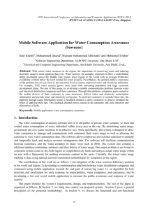 Mobile Software Application for Water Consumption Awareness (Sawacae) Adel Khelifi ,