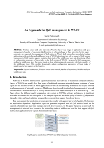 An Approach for QoE management in WSAN Saeid Pashazadeh