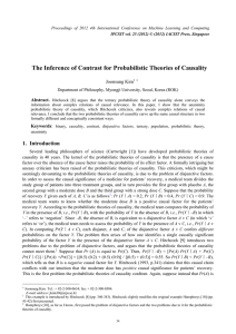 The Inference of Contrast for Probabilistic Theories of Causality Joonsung Kim  Abstract.