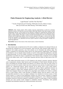 Finite Elements for Engineering Analysis: A Brief Review Logah Perumal