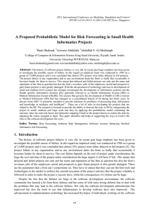 A Proposed Probabilistic Model for Risk Forecasting in Small Health