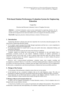 Web-based Student Performance Evaluation System for Engineering Education Yanpin Ren