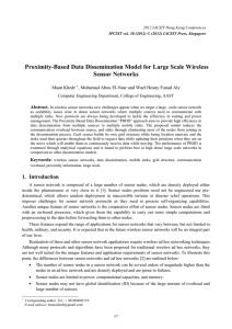 Proximity-Based Data Dissemination Model for Large Scale Wireless Sensor Networks Maan Khedr