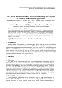 HfO Based Resistive Switching Non-Volatile Memory (RRAM) and