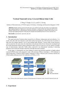 Vertical Nanowall Array Covered Silicon Solar Cells