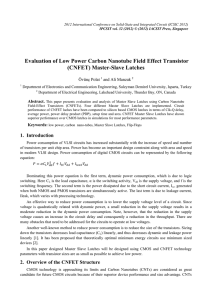 Evaluation of Low Power Carbon Nanotube Field Effect Transistor Övünç Polat