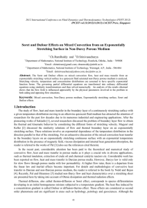 Soret and Dufour Effects on Mixed Convection from an Exponentially