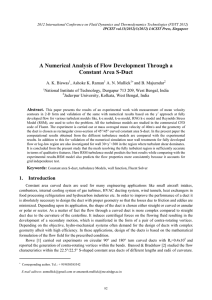 A Numerical Analysis of Flow Development Through a Constant Area S-Duct