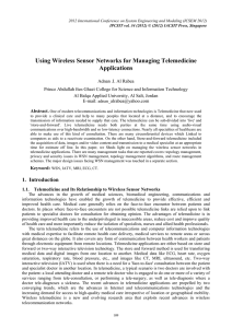 Using Wireless Sensor Networks for Managing Telemedicine Applications