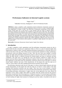 Performance Indicators in Internal Logistic systems Narges Asadi  Abstract.