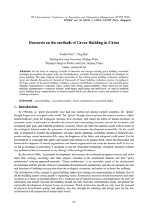 Research on the methods of Green Building in China Yanbo Xue Qiu