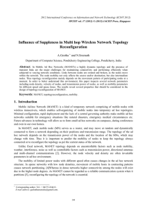 Influence of Suppleness in Multi hop Wireless Network Topology Reconfiguration A.Geetha and N.Sreenath