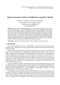 Runtime Detection of Software Modification Using RSCA Method Sathaporn Sa-ngounwong