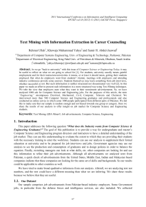 Text Mining with Information Extraction in Career Counseling Rehmat Ullah