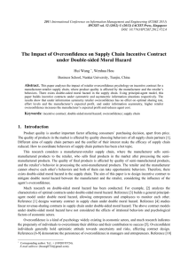 The Impact of Overconfidence on Supply Chain Incentive Contract Hui Wang