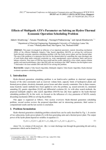 Effects of Multipath ATS’s Parameter on Solving an Hydro-Thermal