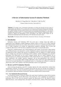A Review of Information System Evaluation Methods Hsin-Ke Lu , Peng-Chun Lin