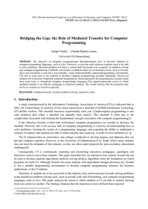 Bridging the Gap: the Role of Mediated Transfer for Computer Programming