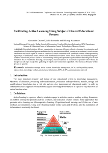 Facilitating Active Learning Using Subject-Oriented Educational Process