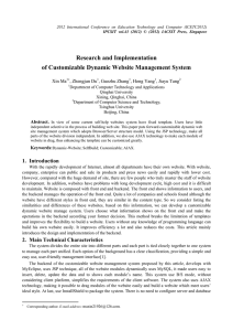 Research and Implementation of Customizable Dynamic Website Management System  Xin Ma