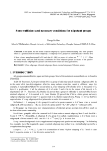 Some sufficient and necessary conditions for nilpotent groups  Zhang-Jia Han Abstract