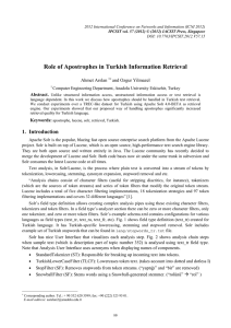 Role of Apostrophes in Turkish Information Retrieval Ahmet Arslan and Ozgur Yilmazel Abstract.