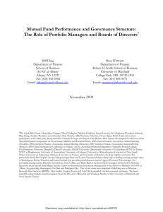 Mutual Fund Performance and Governance Structure: