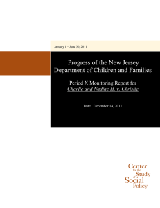 Progress of the New Jersey Department of Children and Families