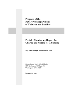 Progress of the New Jersey Department of Children and Families