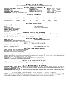 MATERIAL SAFETY DATA SHEET SECTION I · PRODUCT IDENTIFICATION