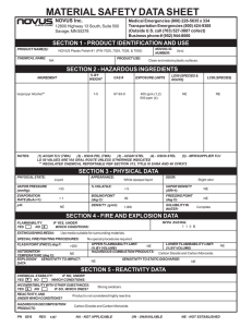 MATERIAL SAFETY DATA SHEET SECTION 1 - PRODUCT IDENTIFICATION AND USE