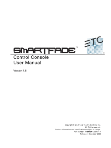 Control Console User Manual Version 1.6