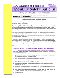 Monthly Safety Bulletin KSU Division of Facilities  “