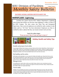 Monthly Safety Bulletin KSU Division of Facilities  NEWSFLASH: Lightning
